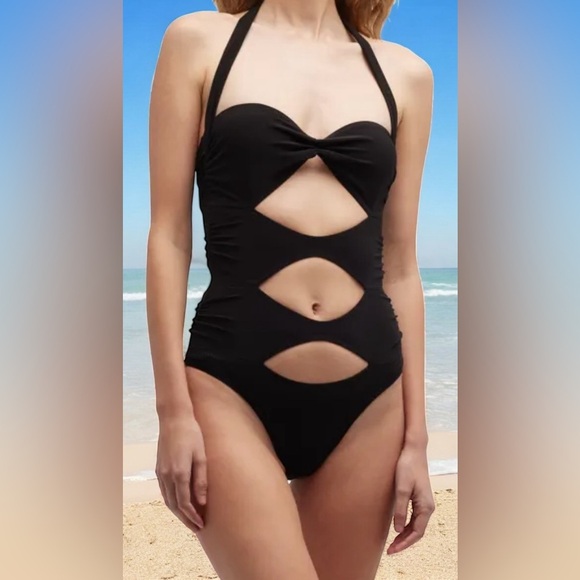 Norma Kamali | Peekaboo Cutout Mio Swimsuit | One Piece | Black | Women’s L - Picture 1 of 4